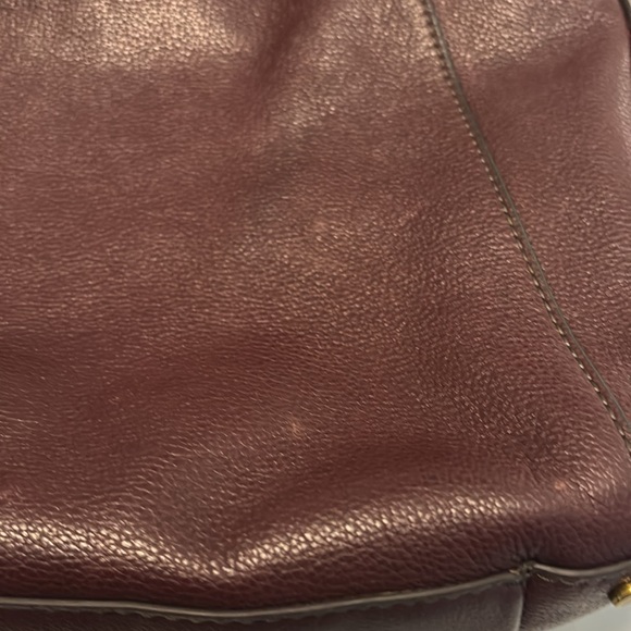 VTG Fossil Bordeaux Talia Hobo bag or crossbody suede & pebbled leather studded - Picture 16 of 16